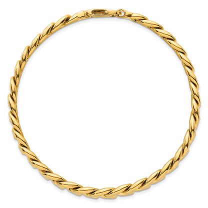 14K Yellow Gold with Rhodium Pave Textured 8.5mm Flat Curb Chain 8.5 Inch Mens Bracelet
