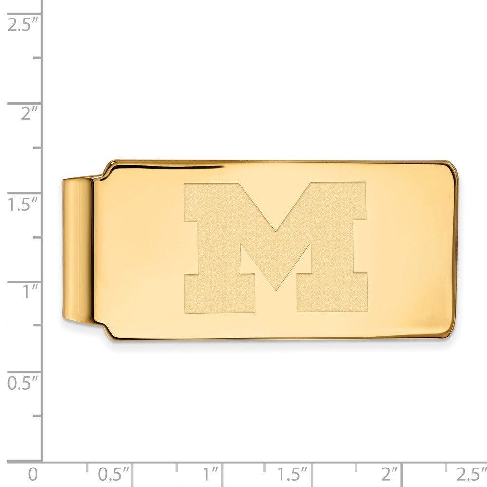 10K Yellow Gold Gold LogoArt University of Michigan Letter M Money Clip