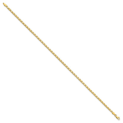 14K Yellow Gold Polished Double-Sided Hearts Double Link Anklet