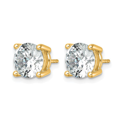 14K Yellow Gold 6 carat Certified Lab Grown Diamond VS/SI+ G+ Round Complete Four Prong Lightweight Stud Earrings