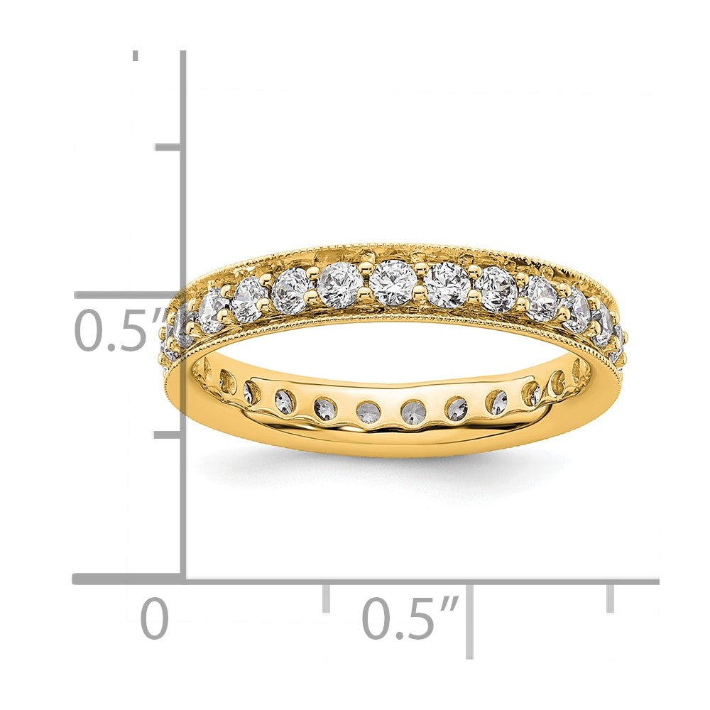 14K Yellow Gold Polished Size 6 Vintage 1 carat Diamond Complete Eternity Wedding Band Ring