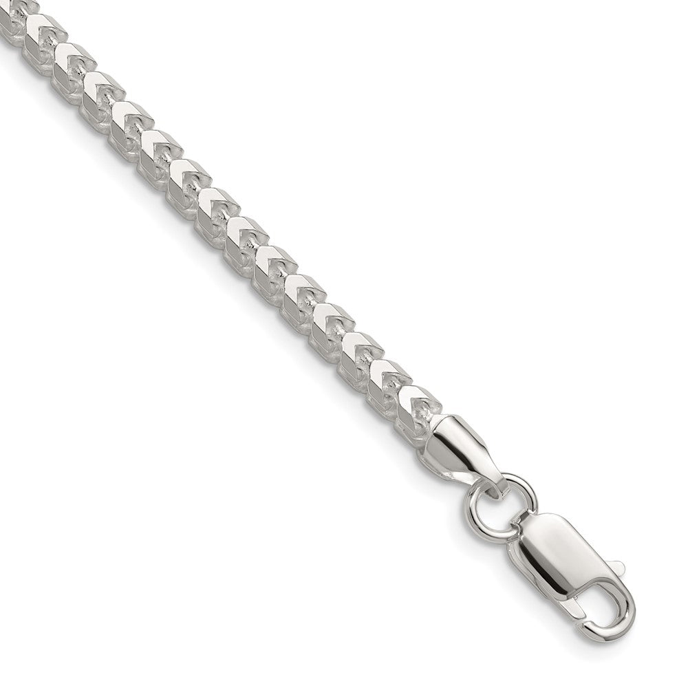 Sterling Silver 4.0mm D/C Square Franco 30 Inch Chain