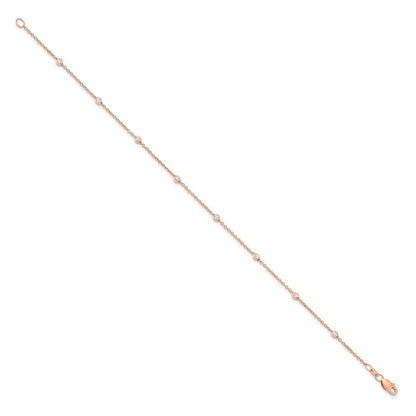 True Origin 14K Rose Gold 1/5 carat Lab Grown Diamond VS+ F+ Complete 9 Station 9 in Bracelet