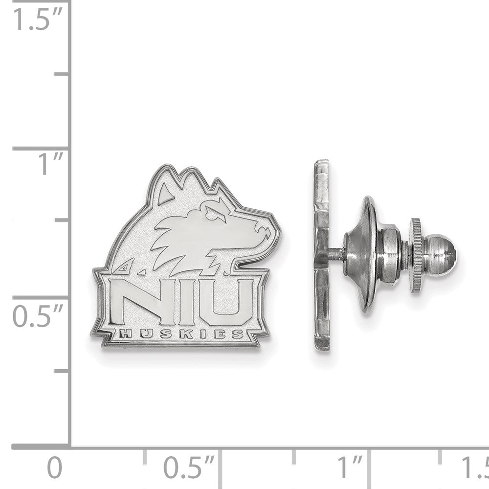 14K White Gold LogoArt Northern Illinois University N-I-U Huskies Lapel Pin