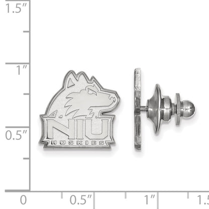 14K White Gold LogoArt Northern Illinois University N-I-U Huskies Lapel Pin