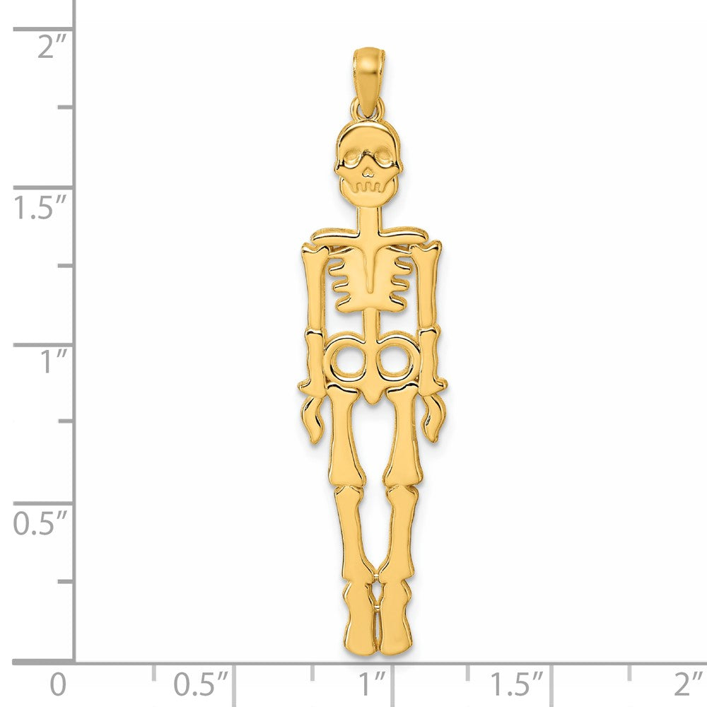 14K Yellow Gold Polished Skeleton Pendant