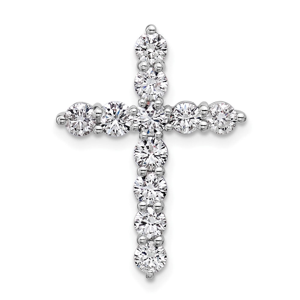 14K White Gold Certified Lab Grown Diamond VS DEF Cross Pendant