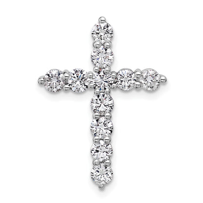 14K White Gold Certified Lab Grown Diamond VS DEF Cross Pendant