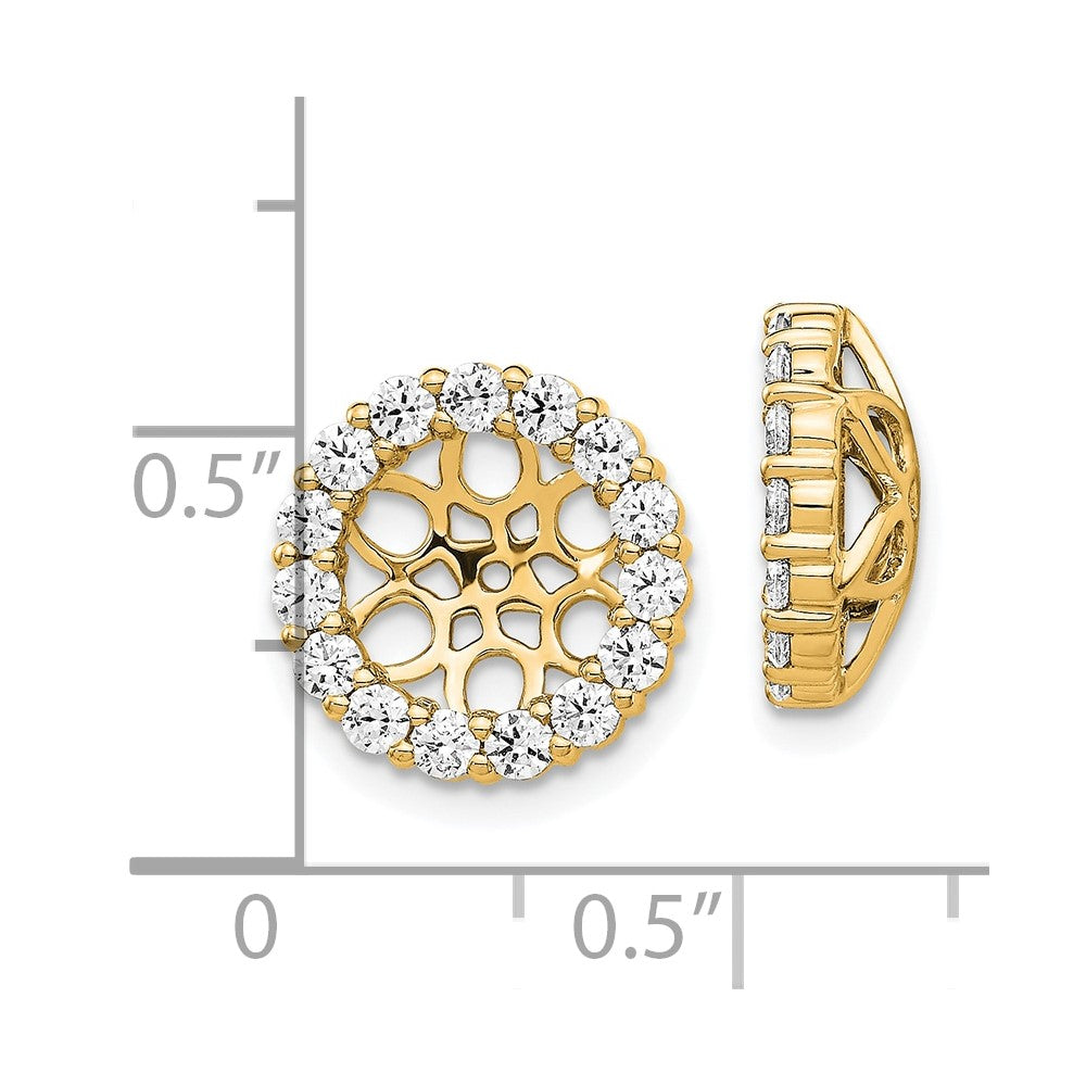14K Yellow Gold 1.05 carat Diamond Circle Earring Jackets