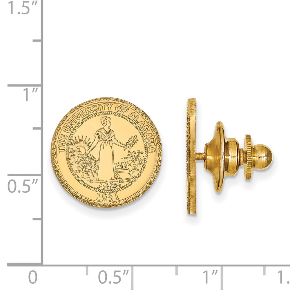14K Yellow Gold Gold LogoArt University of Alabama Crest Lapel Pin