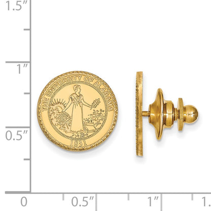14K Yellow Gold Gold LogoArt University of Alabama Crest Lapel Pin