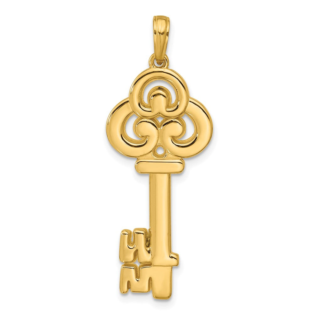 14K Yellow Gold Polished Fancy Key Pendant