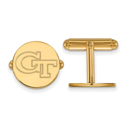 14K Yellow Gold Gold LogoArt Georgia Institute of Technology G-T Cuff Links