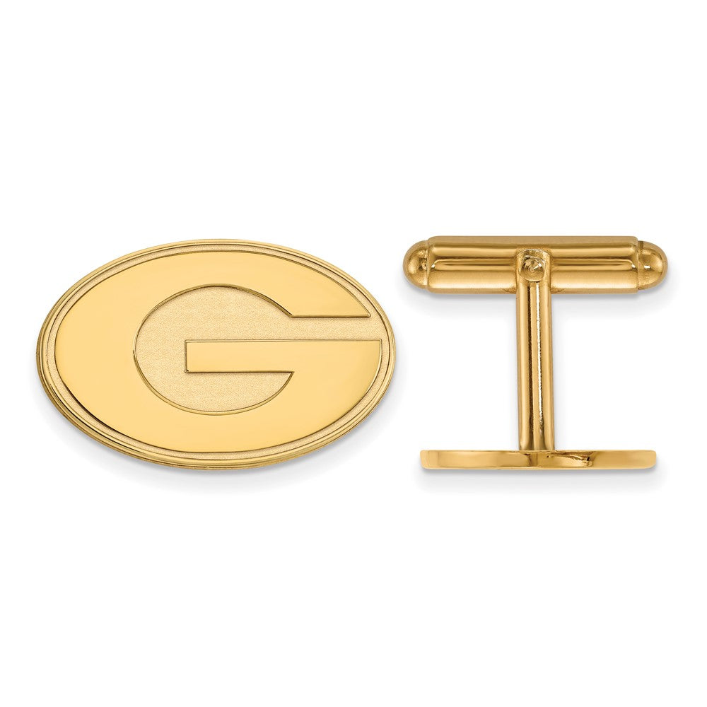 14K Yellow Gold Gold LogoArt University of Georgia Letter G Cuff Links