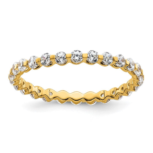 True Origin 14K Yellow Gold 7/8 carat Lab Grown Diamond VS+ F+ Size 4 Complete Eternity Wedding Band Ring