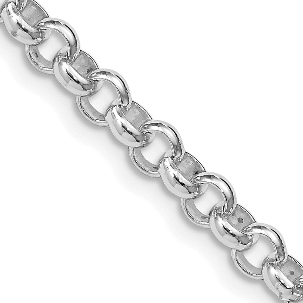 Sterling Silver Rhodium-plated 4.6mm Rolo 36 Inch Chain