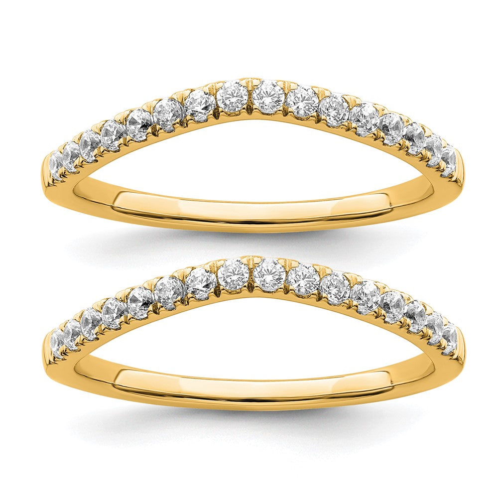 True Origin 14K Yellow Gold 1/2 carat Lab Grown Diamond VS+ F+ Set of Two Complete Wedding Band Rings
