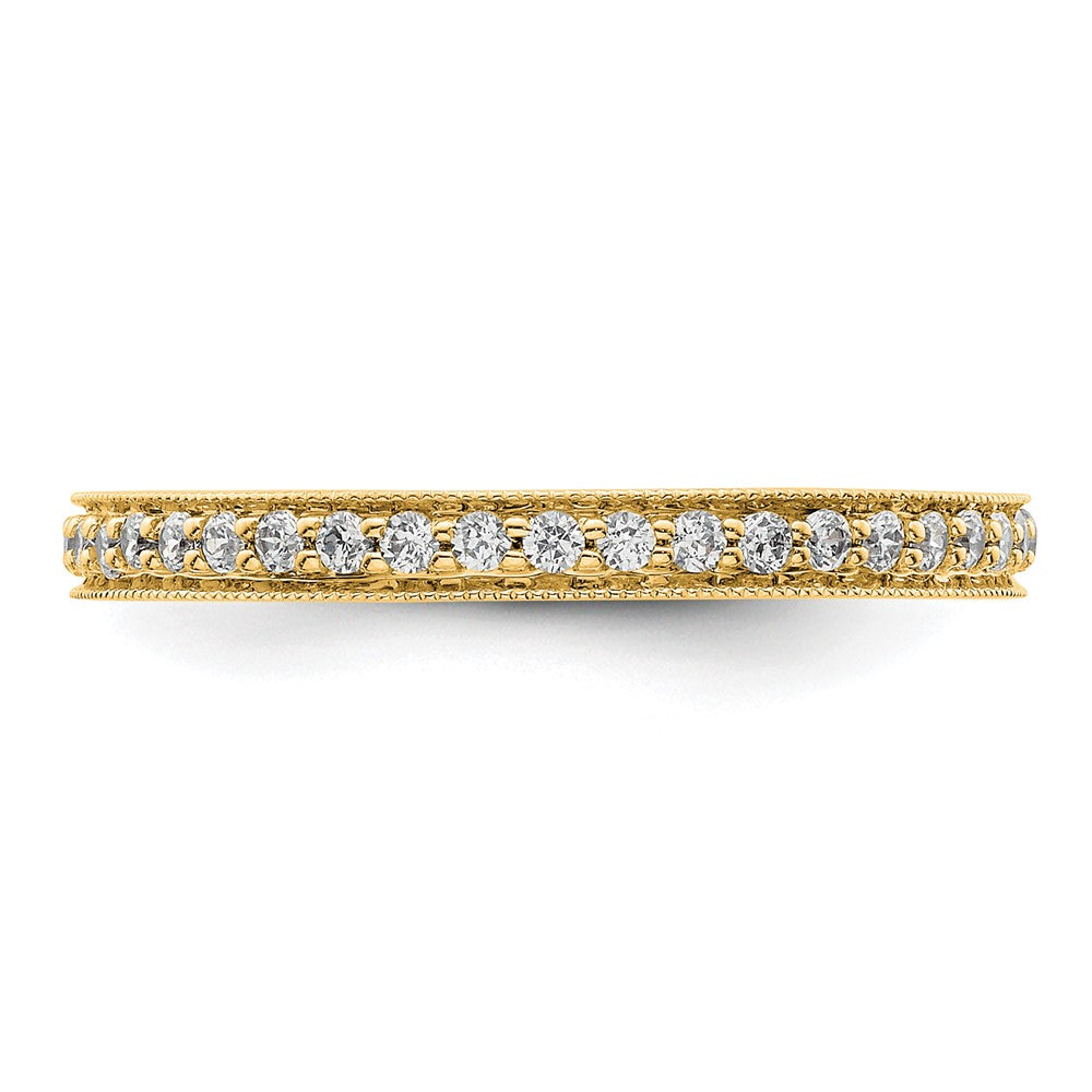 14K Yellow Gold Polished Size 9 Vintage 1/2 carat Diamond Complete Eternity Wedding Band Ring
