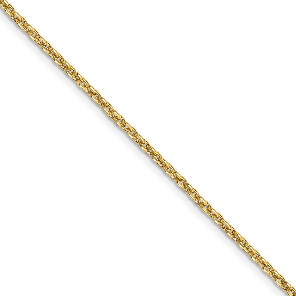 14K Yellow Gold 2mm Round Open Link Cable Chain (100 Inch Spool)