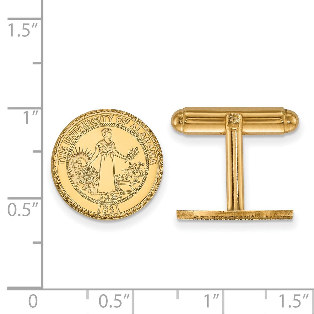 14K Yellow Gold Gold LogoArt University of Alabama Crest Cuff Links