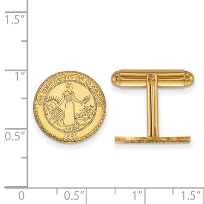 14K Yellow Gold Gold LogoArt University of Alabama Crest Cuff Links