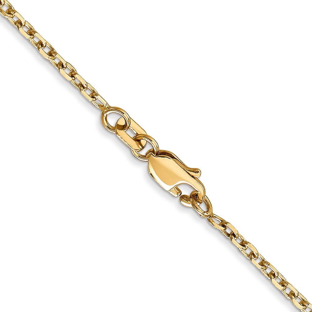 14K Yellow Gold 20 Inch 1.8mm Diamond-cut Round Open Link Cable with Lobster Clasp Chain