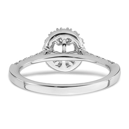 True Origin 14K White Gold 1/3 carat Lab Grown Diamond VS+ F+ Semi-Mount Oval Halo Engagement Ring