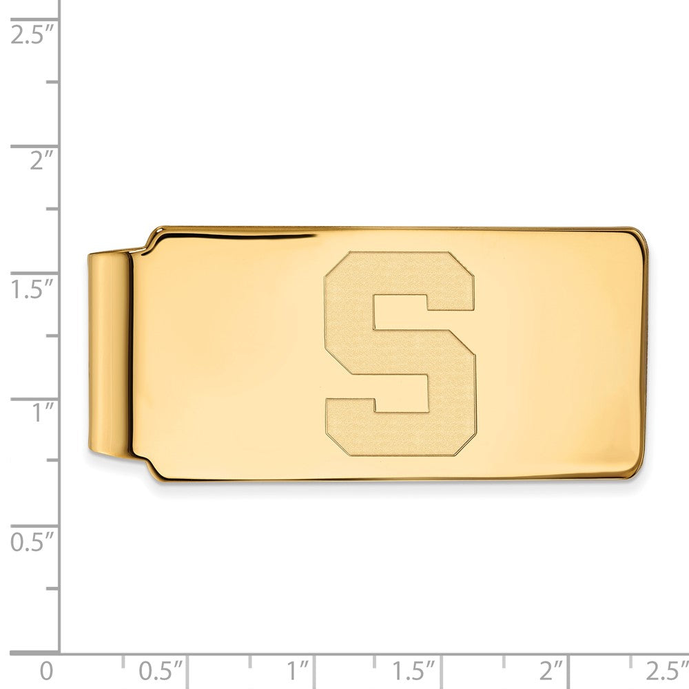 10K Yellow Gold Gold LogoArt Michigan State University Letter S Money Clip