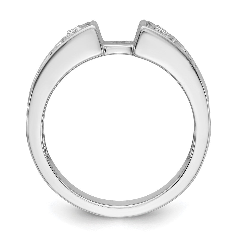 14K White Gold Leaf Design Peg Set 1/20 carat Diamond Semi-mount Engagement Ring