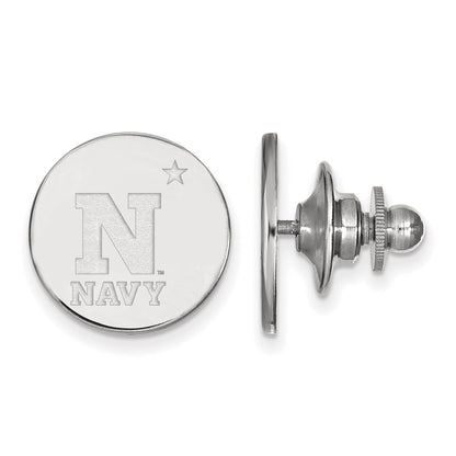 14K White Gold LogoArt US Naval Academy Lapel Pin