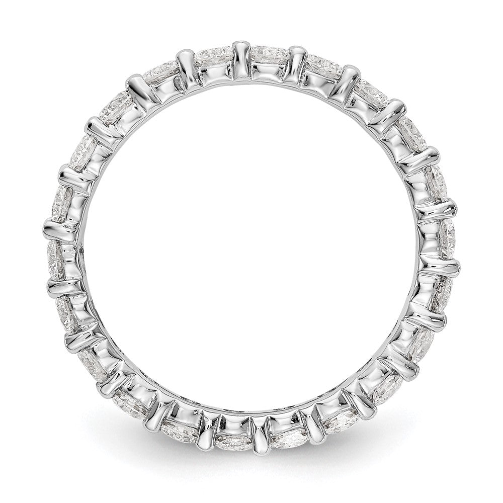 14K White Gold Polished Shared Prong 2ct VS Diamond Eternity Wedding Band Ring