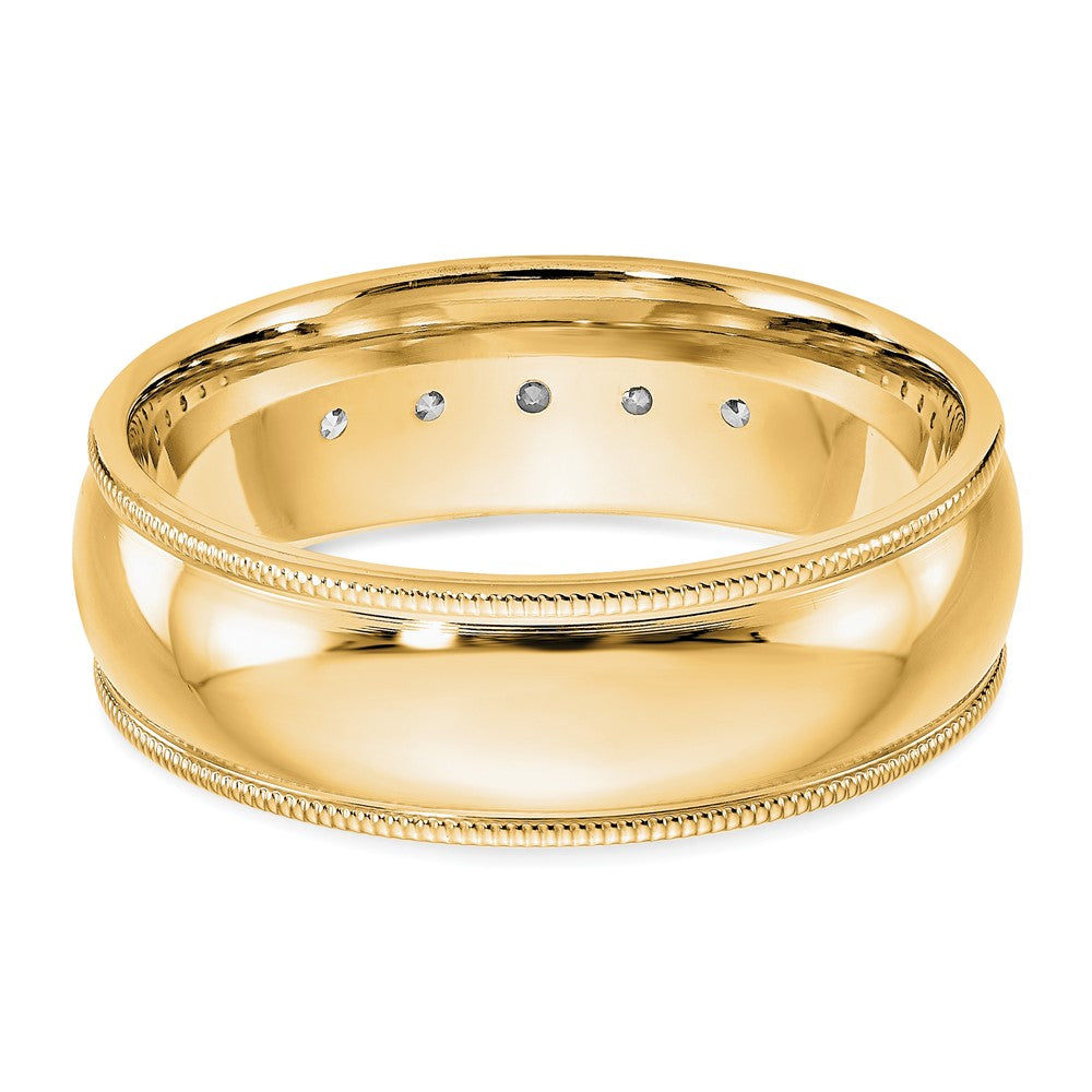 True Origin 14K Yellow Gold Men's 1/2 carat Lab Grown Diamond VS+ F+ Size 9.5 Complete Miligrain Wedding Band Ring