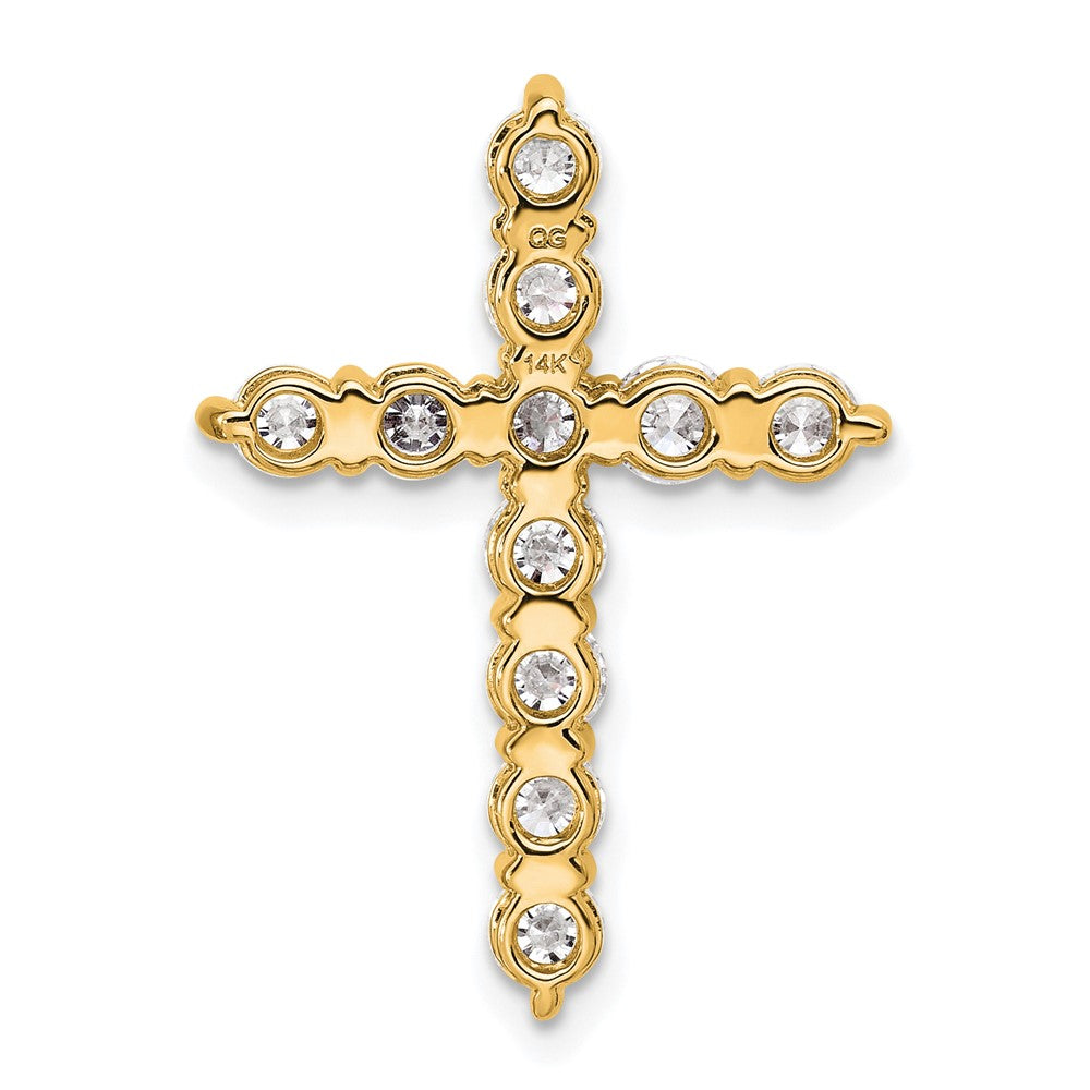 14K Yellow Gold Certified Lab Grown Diamond 1.5ctw VS/SI FGH Cross Pendant