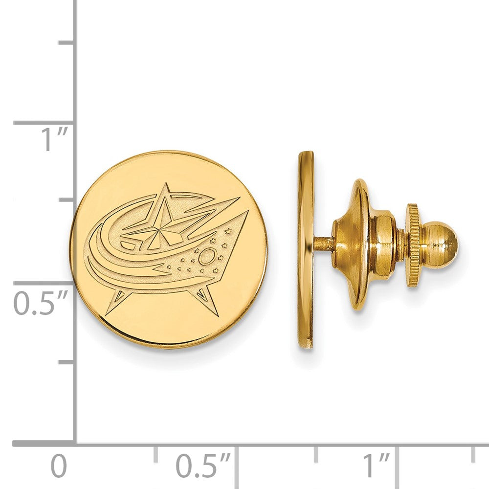 14K Yellow Gold Gold NHL LogoArt Columbus Blue Jackets Lapel Pin