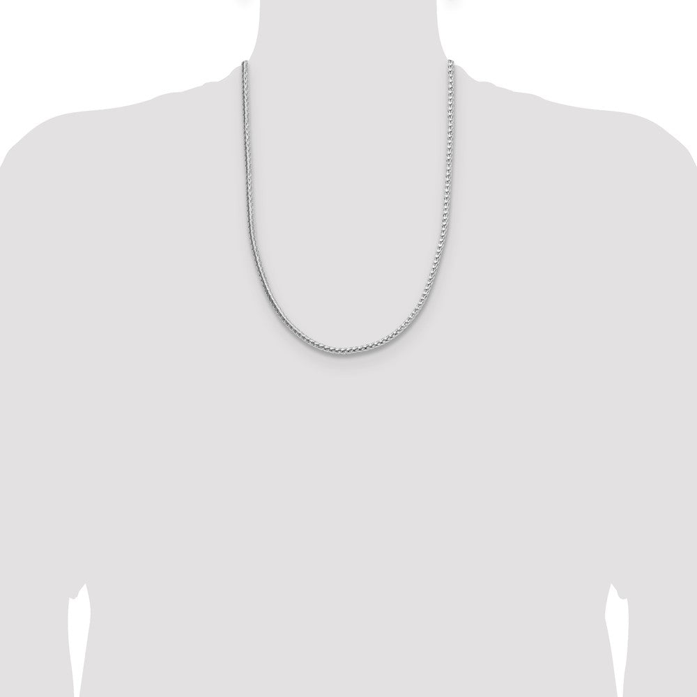 Sterling Silver 3.8mm Diamond-cut Round Franco 24 Inch Chain