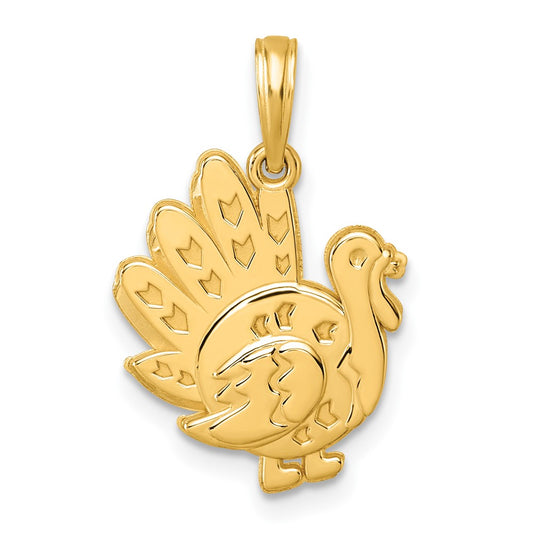 14K Yellow Gold Polished Turkey Pendant
