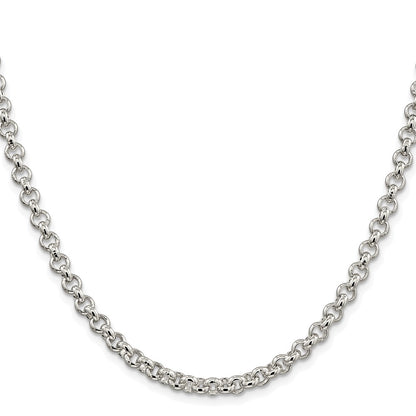 Sterling Silver Rhodium-plated 5mm Rolo 30 Inch Chain