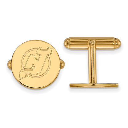 14K Yellow Gold Gold NHL LogoArt New Jersey Devils Cuff Links