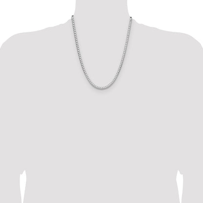 Sterling Silver 4.7mm D/C Square Franco 22 Inch Chain