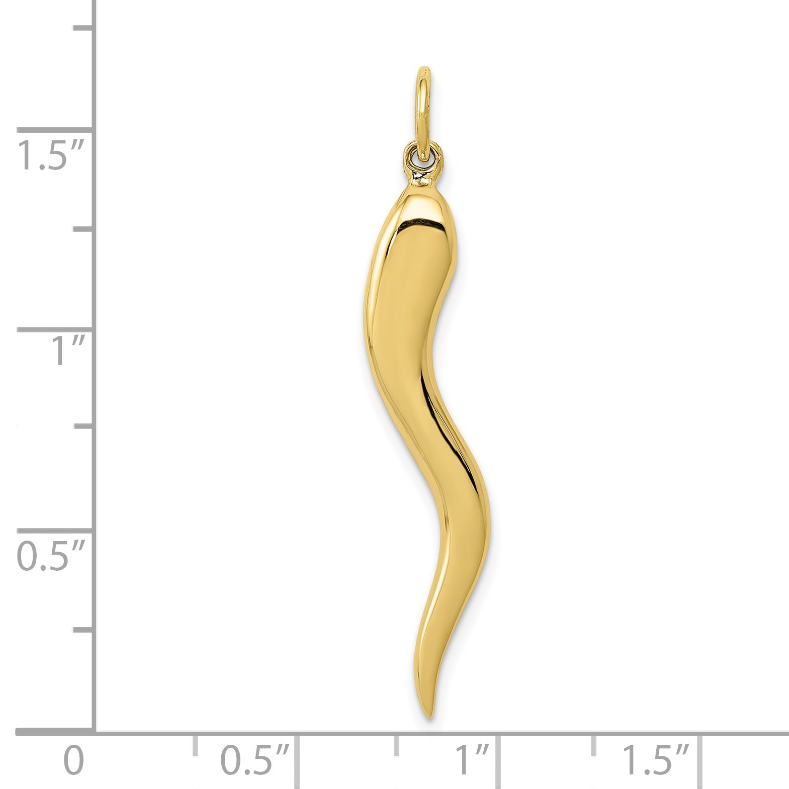 10K Yellow Gold Large Italian Horn Charm