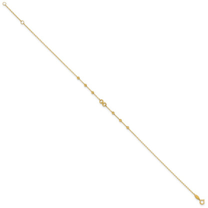 10K Yellow Gold 10K Infinity Symbol 10In Plus 1In Ext. Anklet
