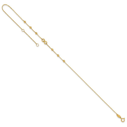 10K Yellow Gold 10K Infinity Symbol 10In Plus 1In Ext. Anklet