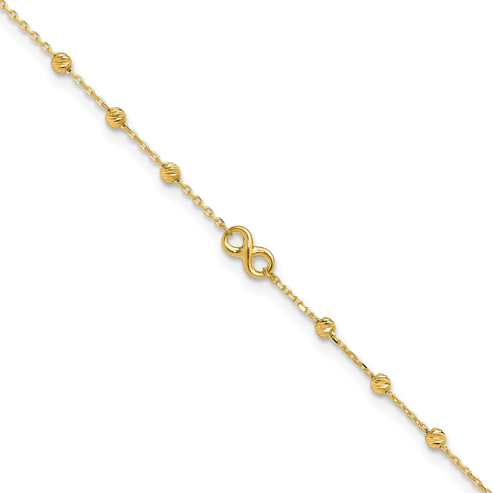 10K Yellow Gold 10K Infinity Symbol 10In Plus 1In Ext. Anklet