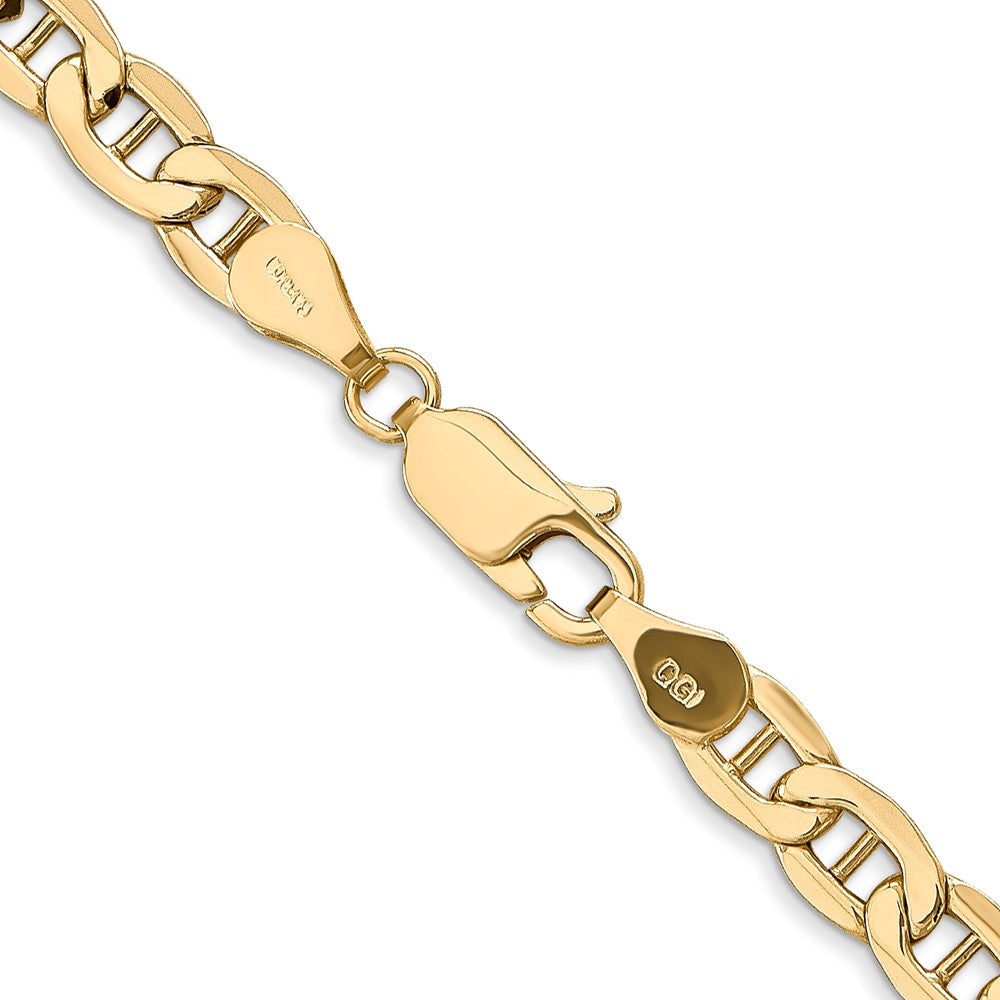 26 Inch 10K Yellow Gold 10K 4.75mm Semi-Solid Anchor Chain Necklace