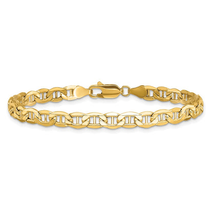 9 Inch 10K Yellow Gold 10K 4.75mm Semi-Solid Anchor Chain Bracelet