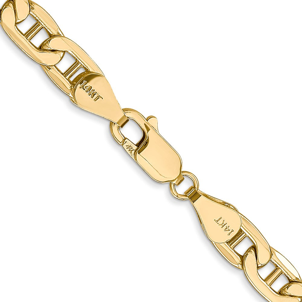 24 Inch 10K Yellow Gold 10K 5.5mm Semi-Solid Anchor Chain Necklace