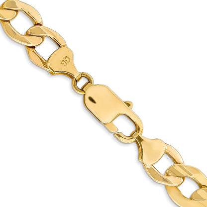 10K Yellow Gold 10K 9mm Semi-Solid Curb Chain Necklace