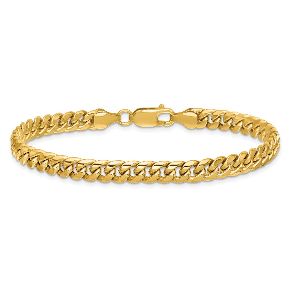 8 Inch 10K Yellow Gold 6mm Semi-Solid Miami Cuban Chain Bracelet