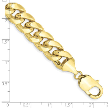 8 Inch 10k Yellow Gold 11mm Semi-Solid Miami Cuban Chain Bracelet