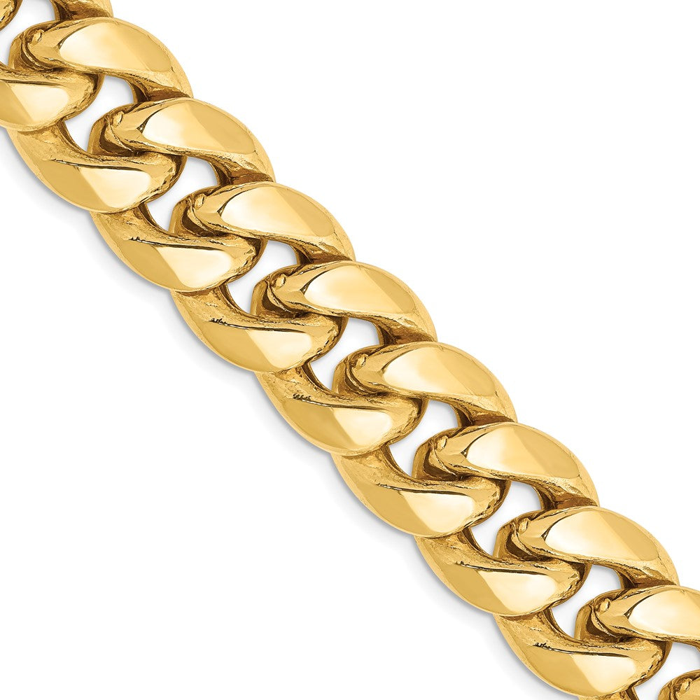 24 Inch 10K Yellow Gold 10K 13.2mm Semi-Solid Miami Cuban Chain Necklace
